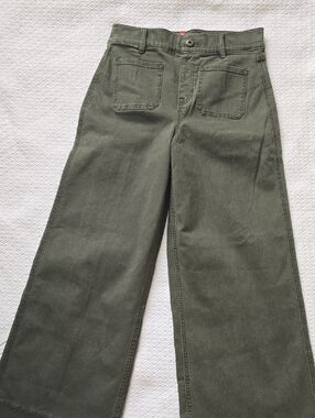 SPANX Olive Green High-Rise Wide Leg Pants S